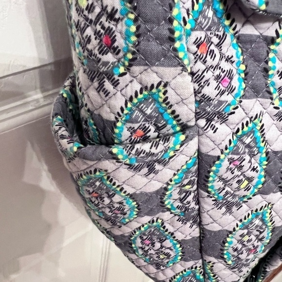 Vera Bradley Hadley On The Go Satchel Bag in Paisley Stripes. - Picture 4 of 11